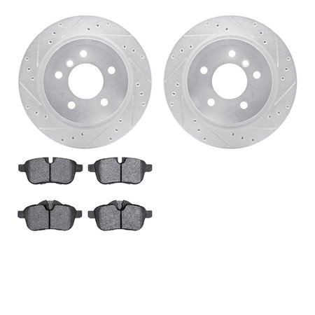 DYNAMIC FRICTION CO 7502-31093, Rotors-Drilled and Slotted-Silver with 5000 Advanced Brake Pads, Zinc Coated 7502-31093